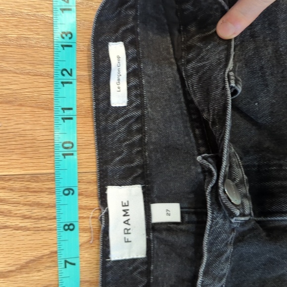 Frame Le Garçon Crop black jeans cropped distressed mid-rise women's size 27" - Picture 3 of 8